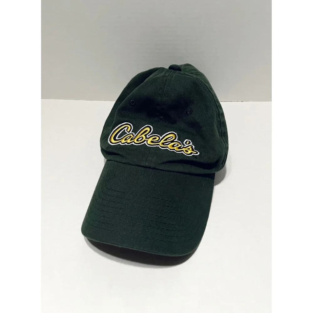 Cabela's Mens Dark Green‎ Strap Back Embroidered Baseball Cap One Size